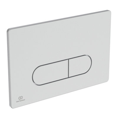 Ideal Standard Oleas P1 Pneumatic Matt Brushed Chrome Effect Dual Flushing Plate (H)154mm (W)234mm from B&Q