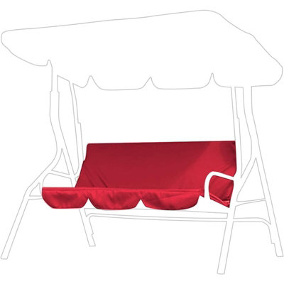 B&Q Replacement Garden Swing Seat Cover 3 Seats Swing Chair Hammock Cushion Cover 190T Polyester Taffeta,150X50X10Cm, Red