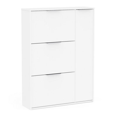 FurniComp LTD Furnicomp Chicago 4 Door 90Cm Shoe CabinetMatt White from B&Q