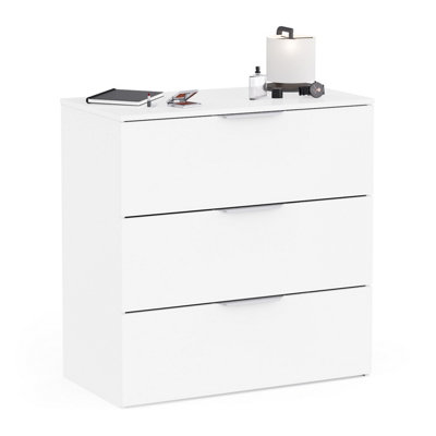 FurniComp LTD Furnicomp Chicago 3 Drawer 80Cm Chest Of DrawersMatt White from B&Q