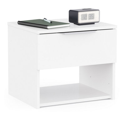 FurniComp LTD Furnicomp Chicago 1 Drawer Bedside TableMatt White from B&Q