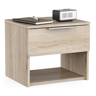 FurniComp LTD Furnicomp Chicago 1 Drawer Bedside TableKronberg Oak from B&Q