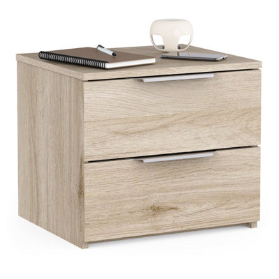FurniComp LTD Furnicomp Chicago 2 Drawer Bedside TableKronberg Oak from B&Q