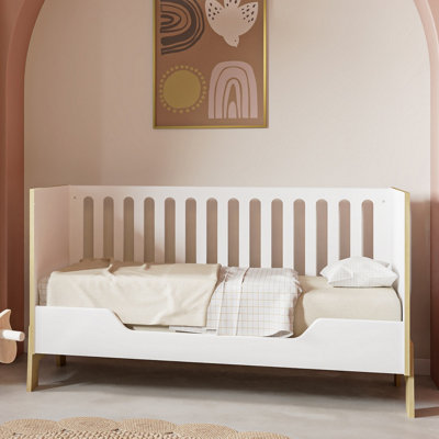 FurniComp LTD Furnicomp Elsie 70X140Cm Convertible Cot BedMatt White & Hamilton Oak from B&Q