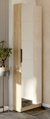 FurniComp LTD Furnicomp Reflex Royal Oak Tall Mirrored Shoe Cabinet from B&Q