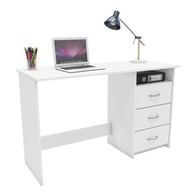FurniComp LTD Furnicomp London 3 Drawer Matt White Corner Office Desk/study Table from B&Q