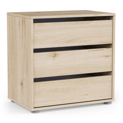 FurniComp LTD Furnicomp Dallas Universal 3 Drawers Royal Oak 60Cm Internal Chest Of Drawers For Wardrobes from B&Q