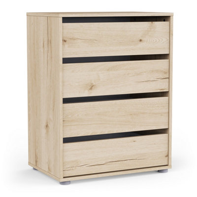 FurniComp LTD Furnicomp Dallas Universal 4 Drawers Royal Oak 60Cm Large Internal Chest Of Drawers For Wardrobes from B&Q