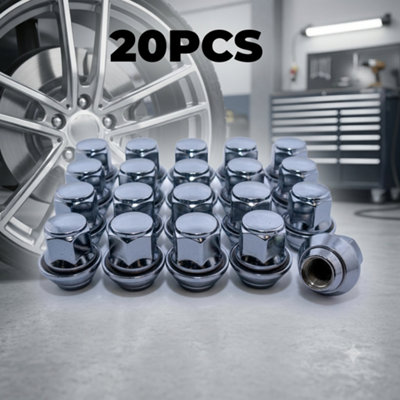  - 20Pcs M121.5 Wheel Nuts 19mm Oem Style For Ford Fiesta Mk5 Mk6 Mk7 Mk8 Alloy Wheels