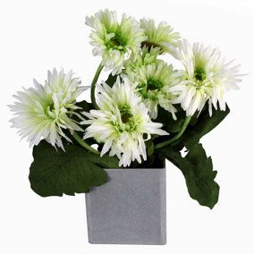 33cm Artificial Potted Daisy White