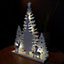 33cm Battery Operated Indoor Wooden Christmas Tree Scene with Warm White LEDs