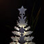 33cm Battery Operated Indoor Wooden Christmas Tree Scene with Warm White LEDs