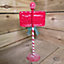 33cm North Pole Christmas Decoration Novelty Sign in Candy Cane Design