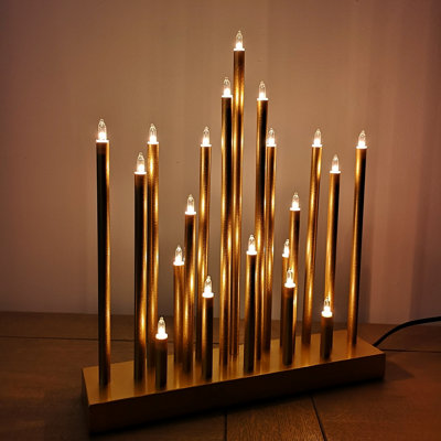 33cm Premier Christmas Candle Bridge Star Shaped with 20 LEDs In Gold