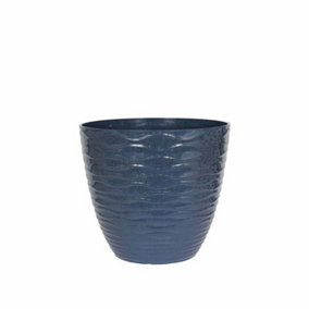 33cm Small Windermere Plant Pot - Plastic - L33 x W33 x H29 cm - Blue