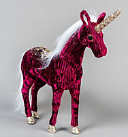33cm Unicorn Burgundy & Gold - Christmas Figurine