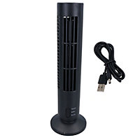 33cm USB Desktop Tower Cooling Cooler Fan 2 Speed Compact Slimline Black