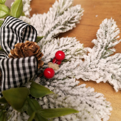33cm White Fir Snowflake with Pinecones and Berries Christmas Tree Topper - 3