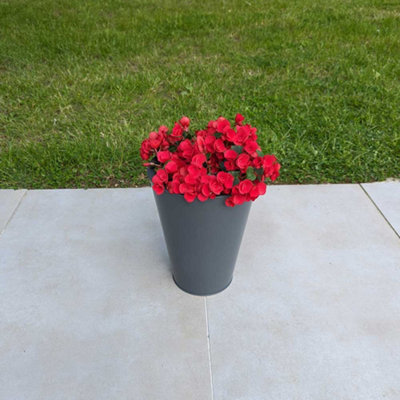 33cm Zinc Matte Grey Cone Planter