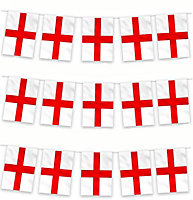 33ft/10m Fabric St Georges England English Bunting Polyester Banner 30 Flags