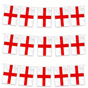 33ft/10m Fabric St Georges England English Bunting Polyester Banner 30 Flags