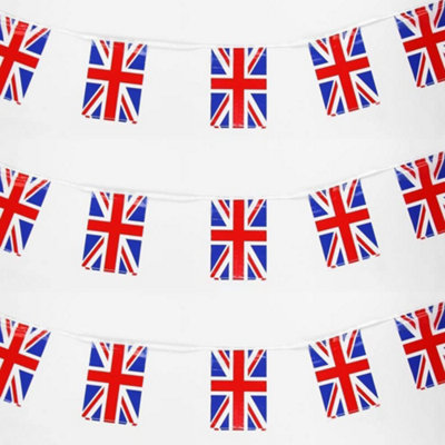 33ft/10m Great Britain Union Jack Bunting Garland Banner with 20 Flags
