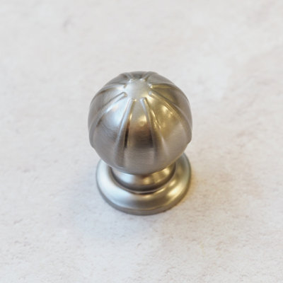 33mm Brushed Nickel Traditional Round Cabinet Knob