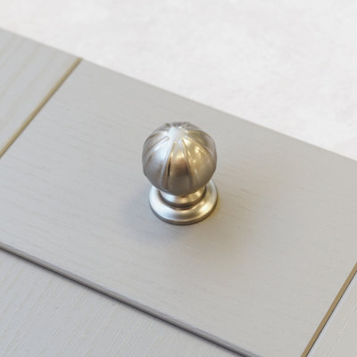 33mm Brushed Nickel Traditional Round Cabinet Knob