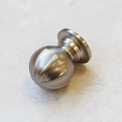 33mm Brushed Nickel Traditional Round Cabinet Knob