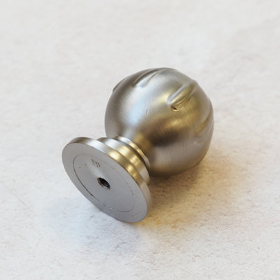 33mm Brushed Nickel Traditional Round Cabinet Knob
