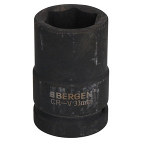 33mm Metric 1" Drive Deep Impact Socket 6 Sided Single Hex Thick Walled