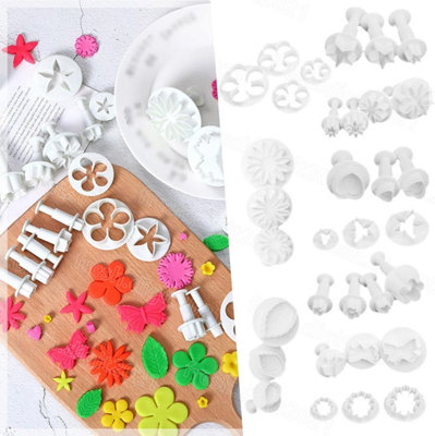 33PCS Silicone Fondant Cake Topper Mould Cookie Mold Decorating Tools Chocolate