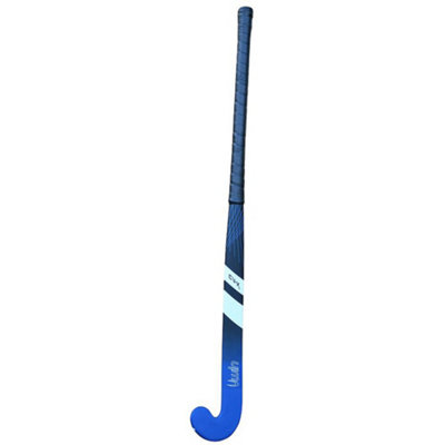 34 Inch Fiberglass Hockey Stick - BLACK/BLUE - Standard Bow Comfort Grip Bat