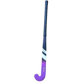 34 Inch Fiberglass Hockey Stick - BLACK/PURPLE - Standard Bow Comfort Grip Bat