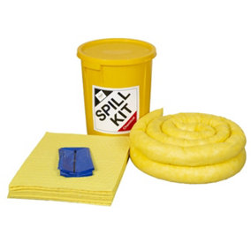 34 Litre Chemical/Universal Spill Kit in a Plastic Drum