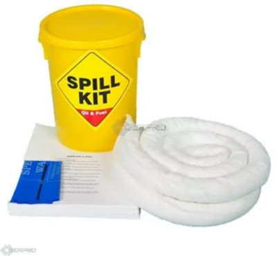 34 Litre Oil and Fuel Spill Kit in a Plastic Drum