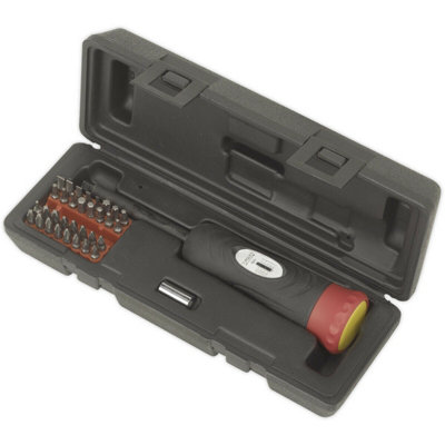 34 PACK Torque Screwdriver Set - 2-10Nm 1/4" Square Drive & Various Bits / Case