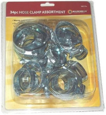 34 Pc Piece Hose Clamp Assortment Jubilee