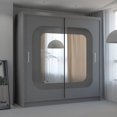 Sliding Wardrobes 4 U LTD Sliding Wardrobes 4U Leagues Freestanding Double Sliding Door Wardrobe - Grey (H)2170mm, (W)2030mm
