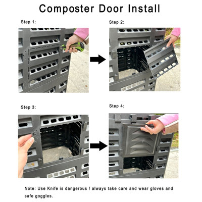 340l Garden Composter Eco Compost Converter Recycling Soil Storage Bin Waste Box