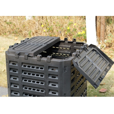 340l Garden Composter Eco Compost Converter Recycling Soil Storage Bin Waste Box - 4