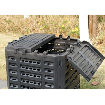 340l Garden Composter Eco Compost Converter Recycling Soil Storage Bin Waste Box