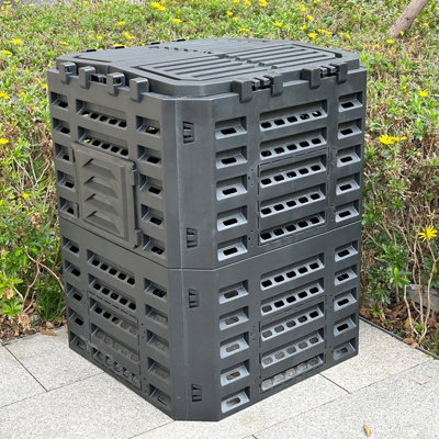 340l Garden Composter Eco Compost Converter Recycling Soil Storage Bin Waste Box - 6