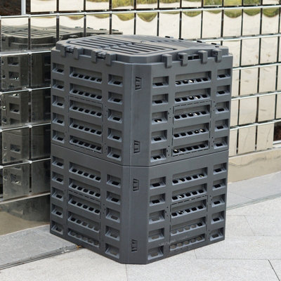340l Garden Composter Eco Compost Converter Recycling Soil Storage Bin Waste Box - 7