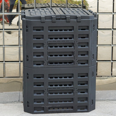 340l Garden Composter Eco Compost Converter Recycling Soil Storage Bin Waste Box - 8