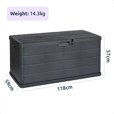 340L Large Garden Storage Box Plastic Outdoor Weatherproof