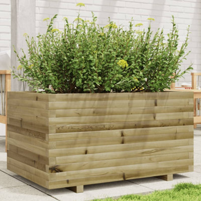 Berkfield Garden Planter 90X60X49.5 Cm Impregnated Wood Pine from B&Q