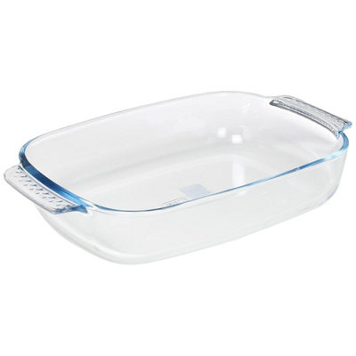 Pyrex Easy Grip Rectangular Roaster Dish 2.7L Oven, Microwave, Fridge & Freezer Safe