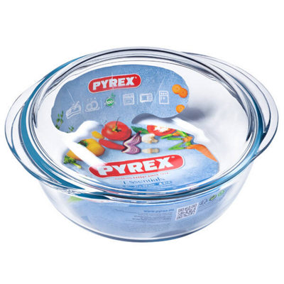 Pyrex 2.3 Litre Round Borosilicate Glass Casserole