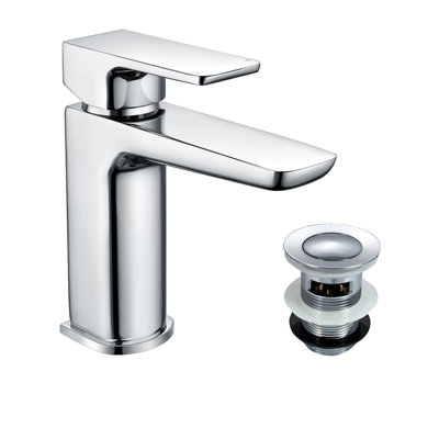 Nes Home Finn Basin Mono Mixer Tap & Waste Chrome from B&Q